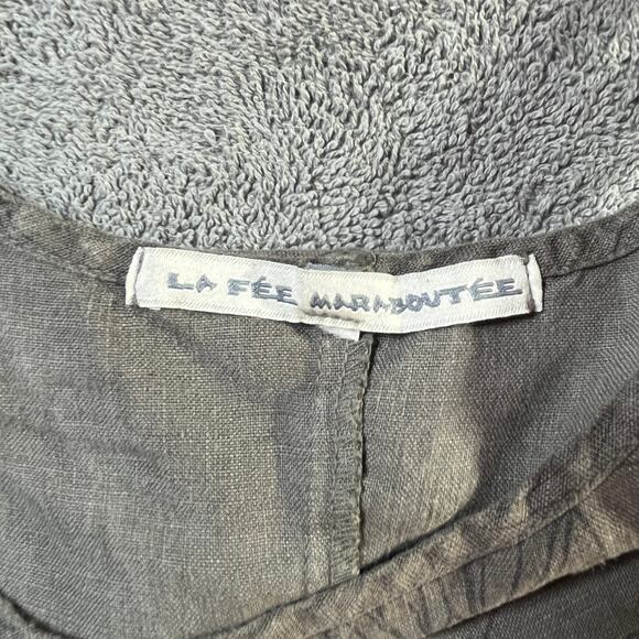 La Fée Maraboutée Roanne Dress Womens S Gray Floral Linen Sleeveless Vacation - Picture 6 of 11